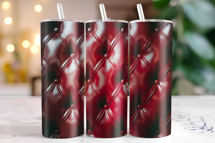 Red Leather Tumbler Wrap | Sublimation | Tumblers