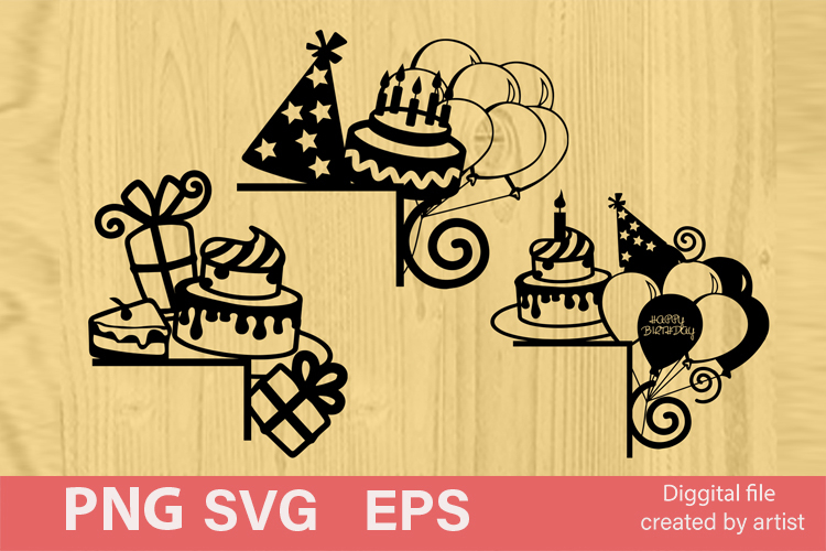 Corners on the door svg, Birthday door, Birthday svg, decor