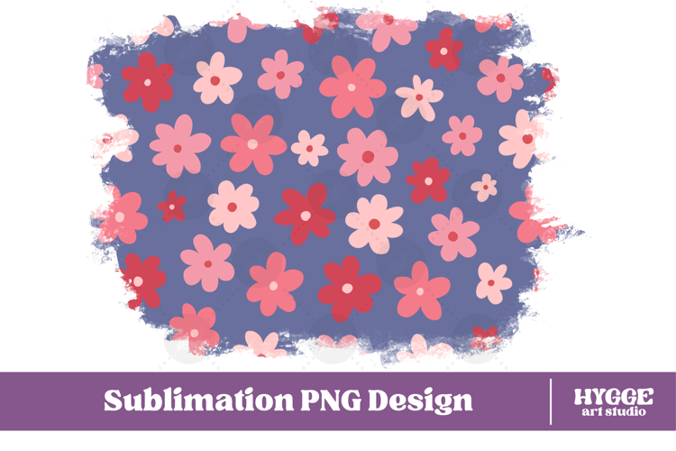 Retro Flowers Background Png Floral Paper Sublimation Splash