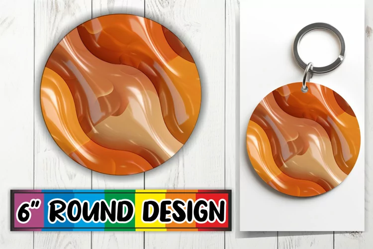 Playful 3D Inflated Puff Circle Sublimation Art