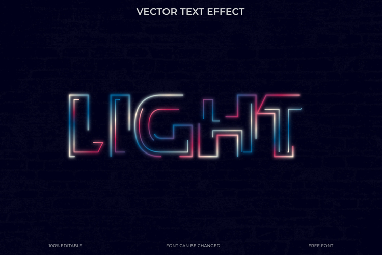 Vector Light Text Effect Template
