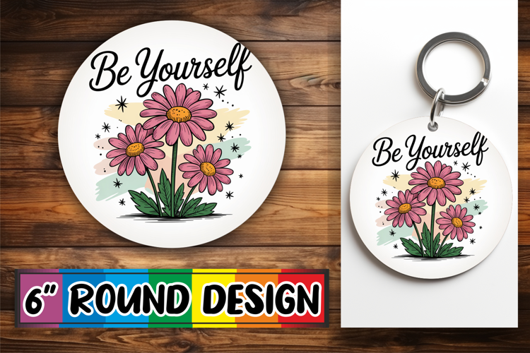 Playful Car Coasters Sublimation, Flowers Quote
