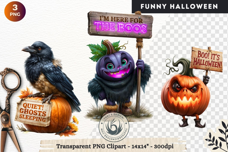 Funny Halloween characters Clipart Spooky graphics