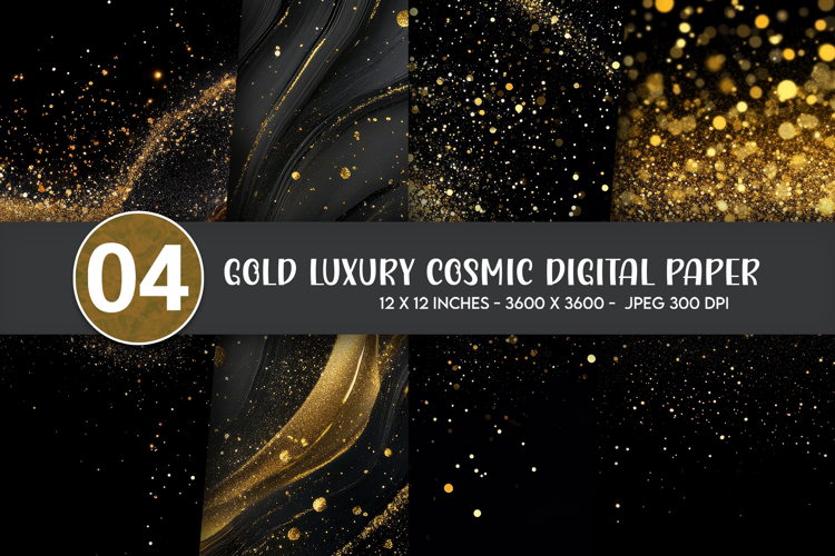 Gold Luxury Cosmic Digital Paper