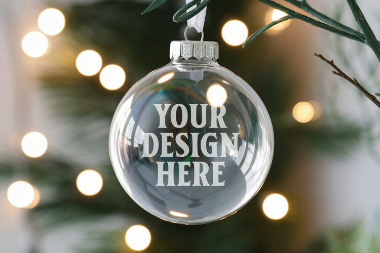 Acrylic Christmas Ornament Mockup , christmas ornament mocku example image 1