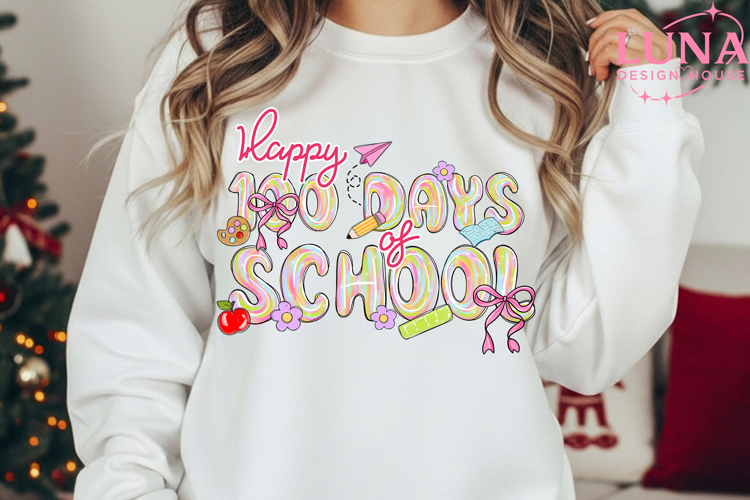 100 Days of School Coquette Png, 100 Days of School PNG