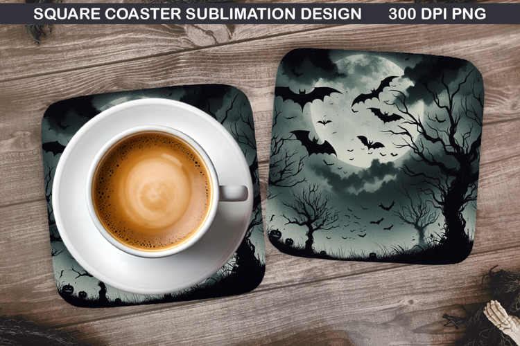 Halloween Coaster Sublimation, Halloween Coaster PNG Design
