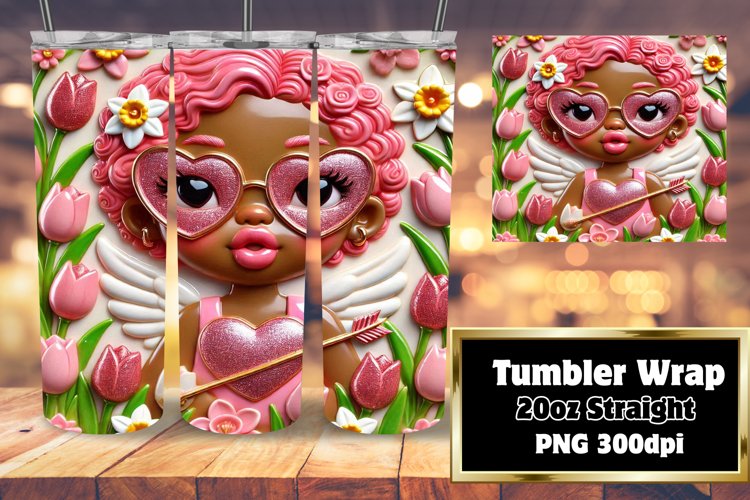 CHARMING 20oz Tumbler Template for Custom Gifts , 3D Cupid