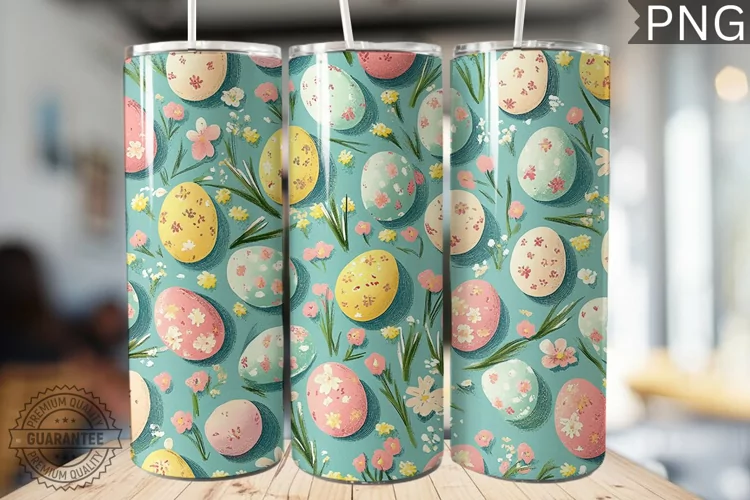 Spring Easter Tumbler Wrap - High Quality 300 Dpi