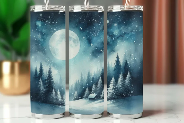 Tumbler Wrap 20 oz - snowy forest