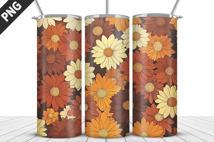 3D Prettiest Flowers Tumbler Wrap | Sublimation Design example image 1