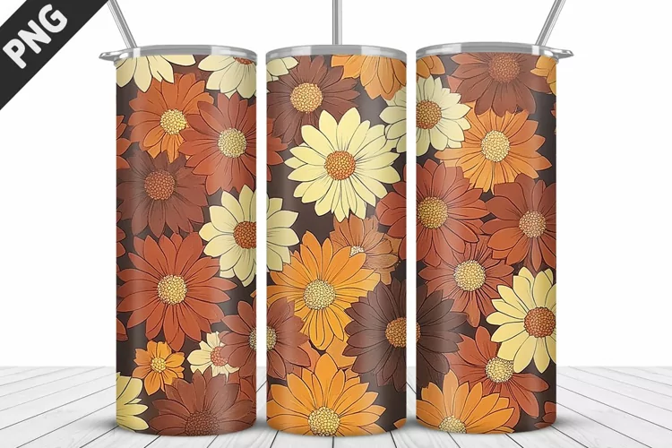 3D Prettiest Flowers Tumbler Wrap | Sublimation Design