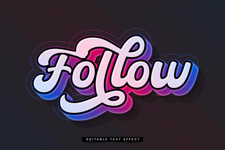 Editable Text Effect for Illustrator. Vector Graphic styles