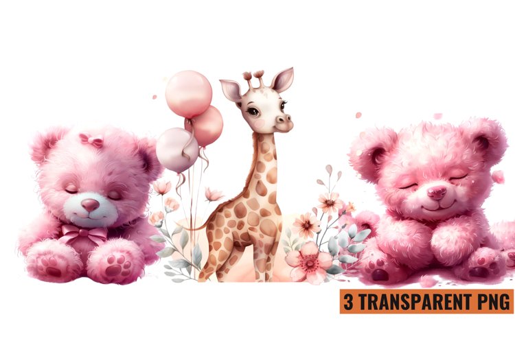 Watercolor Pink Baby Shower Clipart , PNG