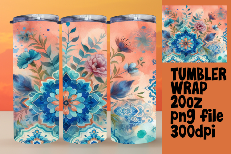 Custom 20oz Tumbler Gift Design , Watercolor Patter