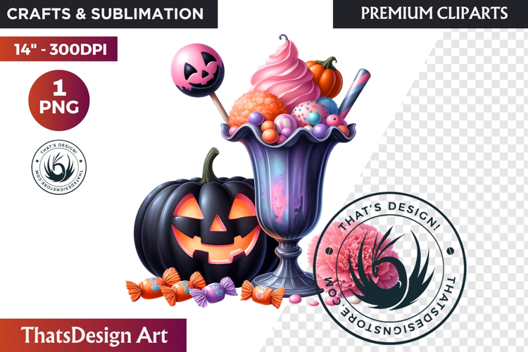 Pastel Goth Halloween Drinks - Kawaii Spooky Clipart PNG