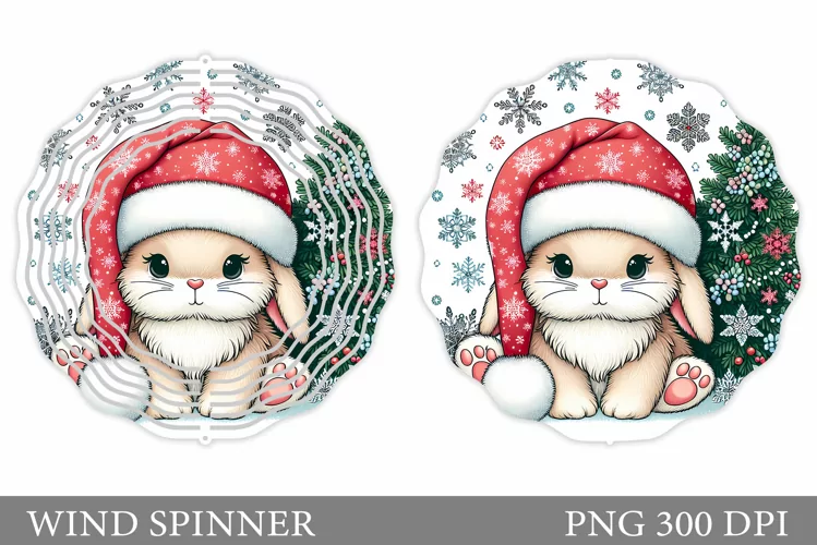 Christmas Bunny Wind Spinner. Christmas Wind Spinner