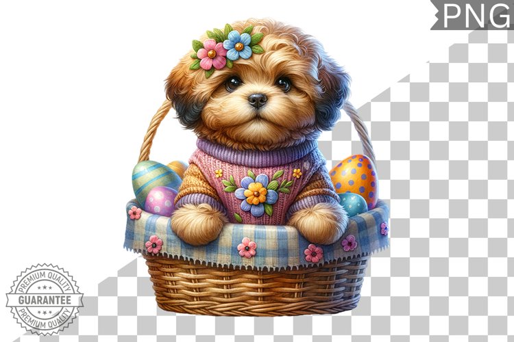 Easter Dog Sublimation - Easter Clipart PNG Design