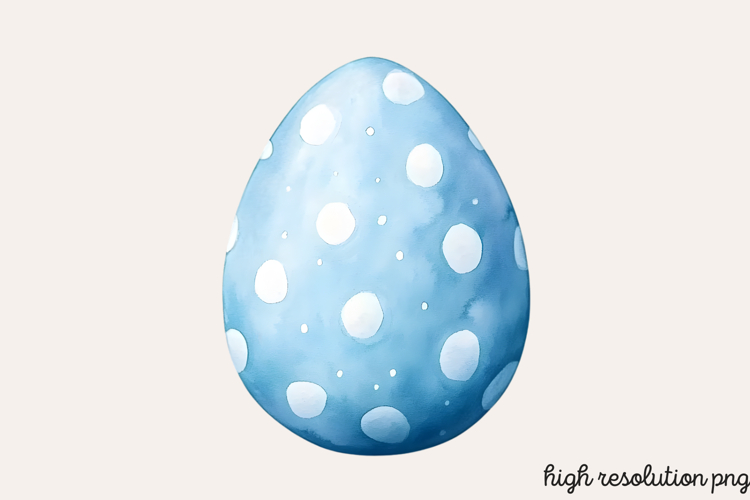 Baby Blue Easter Watercolor Clipart PNG