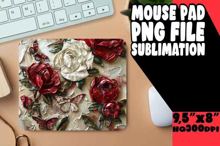Vibrant 3D Blossom Mouse Pad