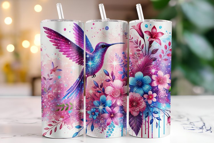 Bird & Flowers Tumbler Wrap | Sublimation | Tumblers