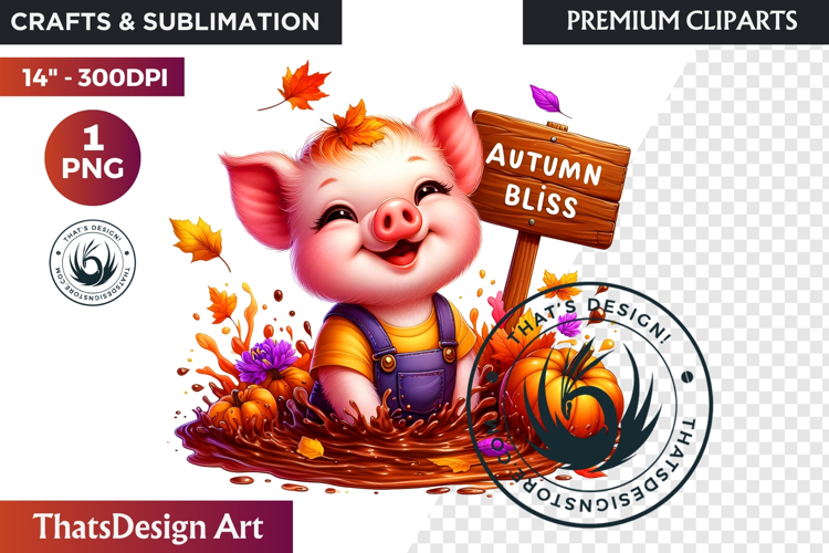 Cute Autumn thanksgiving Baby animal and Pumpkin PNG clipart