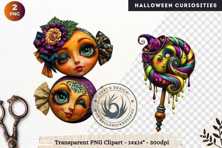 Surreal Halloween Character Cliparts Spooky Curiosities