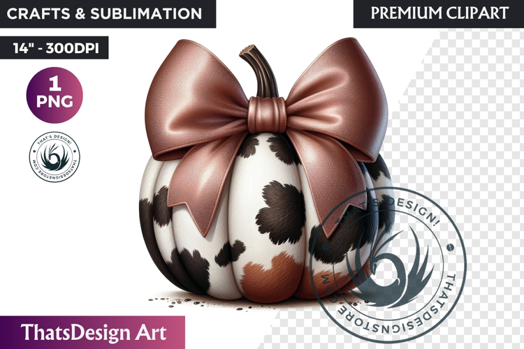 Western Pumpkin Autumn PNG,Cowgirl Coquette bow fall clipart