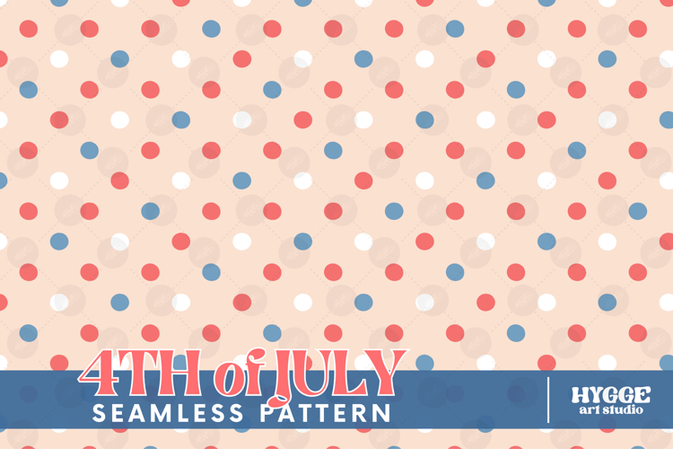 American 4th of July Coquette Polka Dot Seamless Pattern DTF