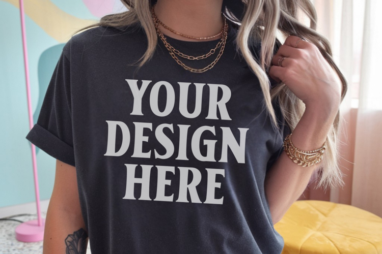 Comfort Colors 1717 Pepper T-Shirt Mockup