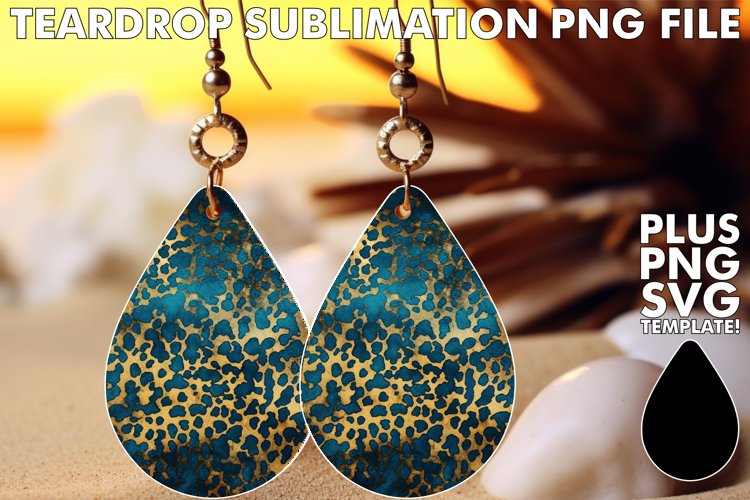 Leopard Print Elegance: Sparkling Teardrop Charm