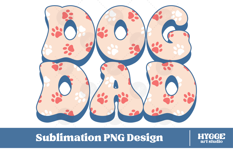 American Dog Dad 4th of July USA Paw DTF PNG Sublimation