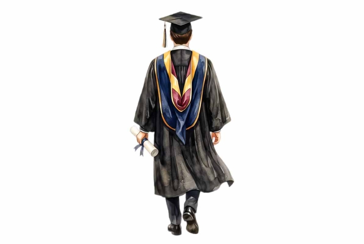 Man Graduate Viewed from Behind Clipart