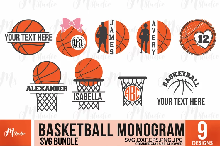 Basketball Monograms SVG