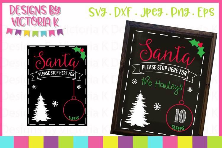 Christmas Countdown Chalkboard SVG Cut File example image 1