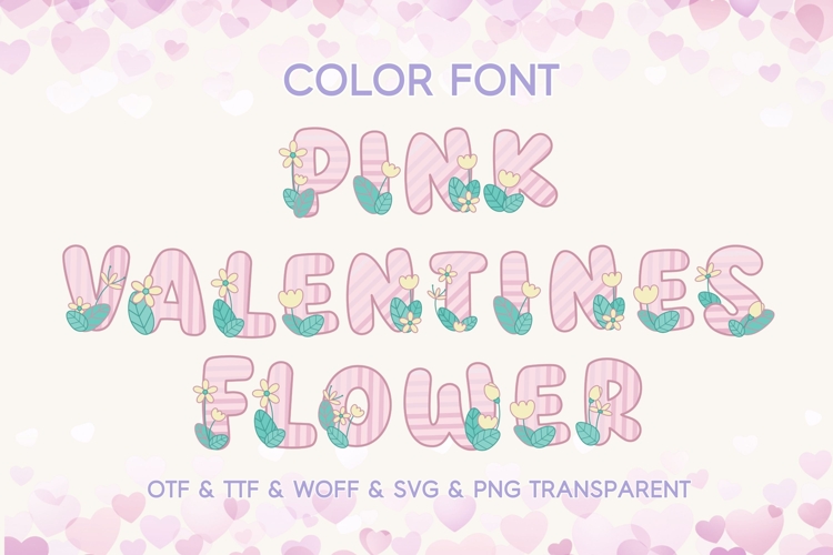 Pink Valentines Flower - Color Font