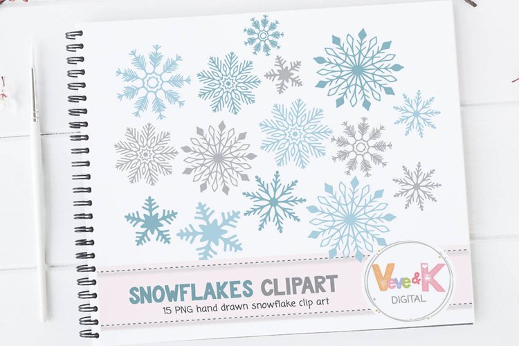 Snowflakes Clipart, Snowflakes Digital Art example image 1