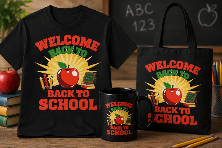 Welcome Back to School PNG, Teacher Classroom Apple Design