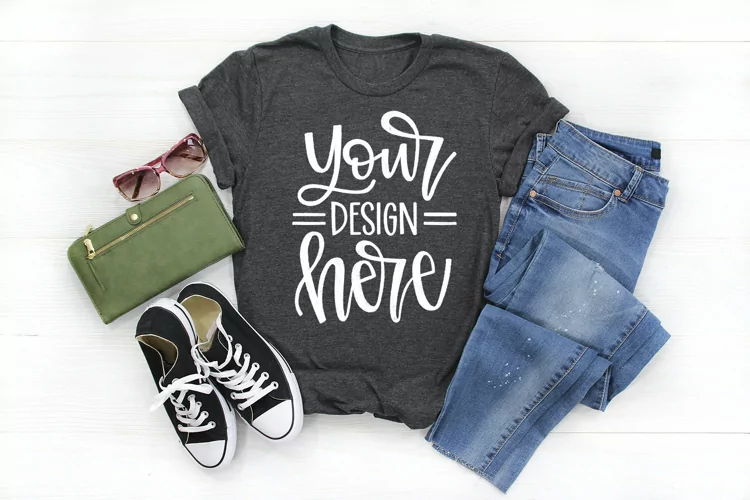Modern Shirt Mockup, bella canvas shirt mockup, gray shirt