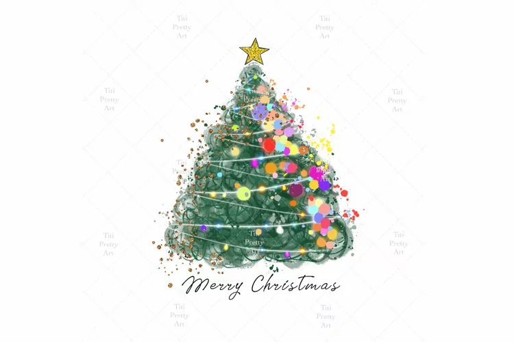Merry Christmas Yall, Pine Tree Silhouette