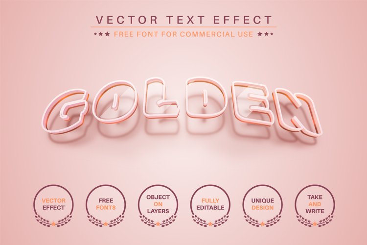 Golden Stroke - Editable Text Effect, Font Style example image 1