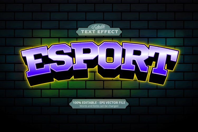 Editable text effect, Esport text