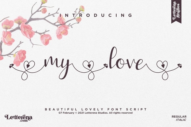 my love - Beautiful Lovely Script Font example image 1