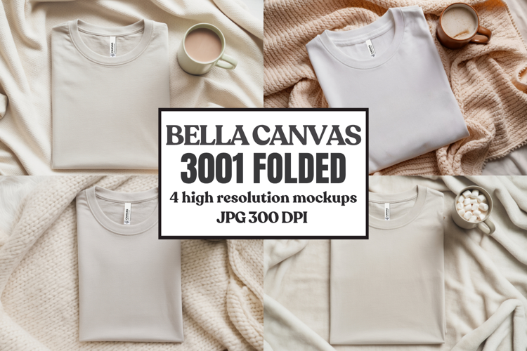 Christmas Bella Canvas 3001 Folded Tshirt Mockup