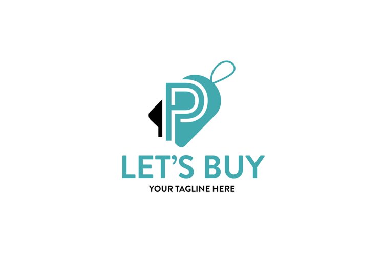 P letter sale/discount tag logo