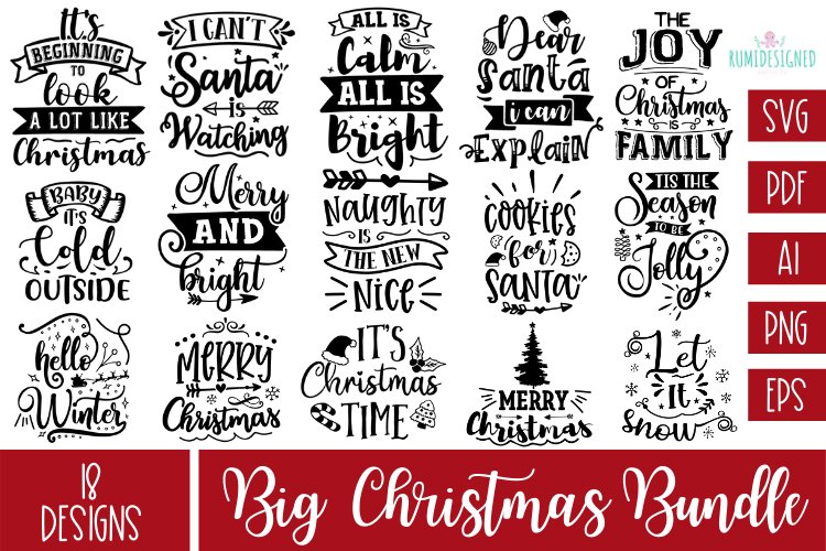 The Big Christmas Bundle Svg Cut File example image 1