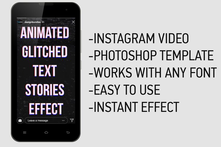 Animated Glitched Text Stories Effect