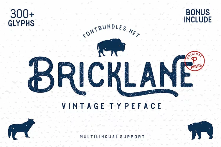 Bricklane + Bonus - A Vintage Typeface Font With Extras