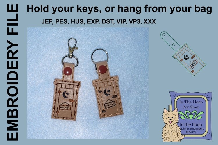 ITH Outhouse Key Fob - Embroidery Design example image 1
