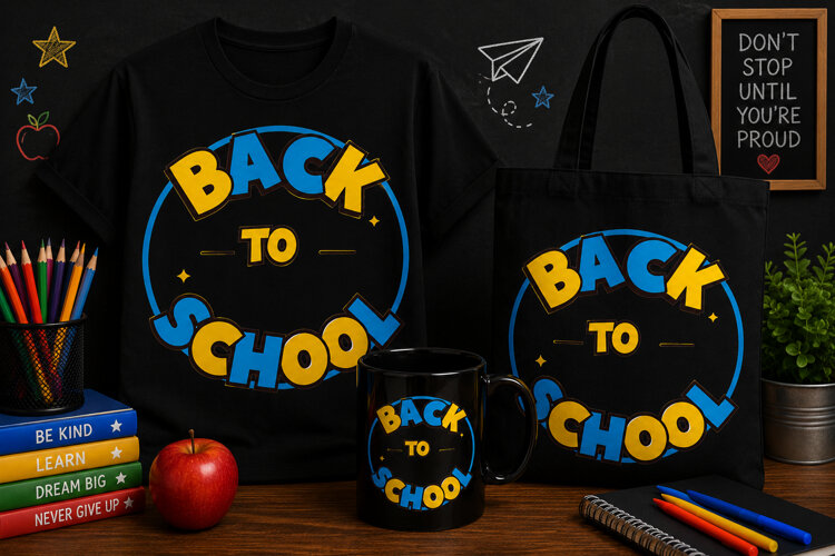 Back to School PNG | Colorful School Time Design for Kids example image 1